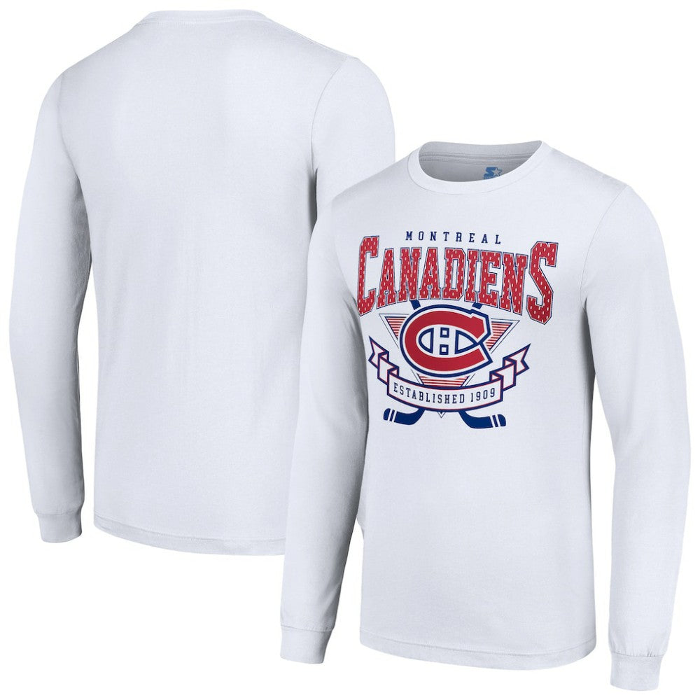 Montreal Canadiens - Starter Team Logo Graphic Long Sleeve T-Shirt White
