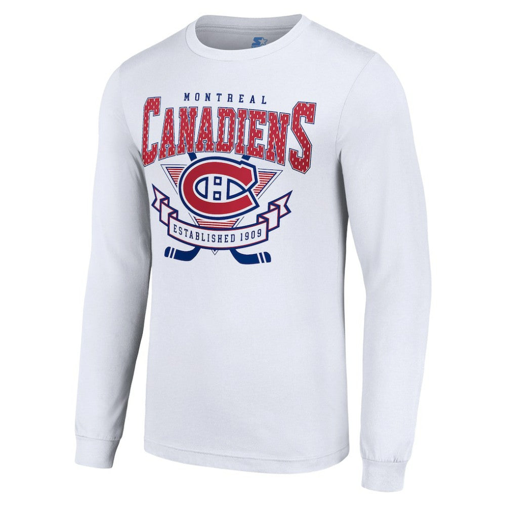 Montreal Canadiens - Starter Team Logo Graphic Long Sleeve T-Shirt White