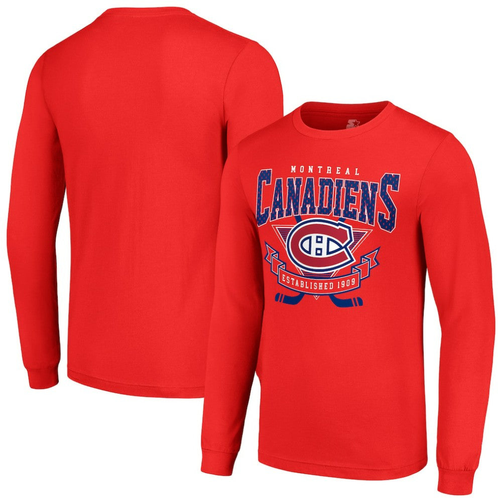 Montreal Canadiens - Starter Team Logo Graphic Long Sleeve T-Shirt Red