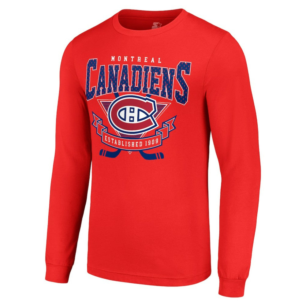 Montreal Canadiens - Starter Team Logo Graphic Long Sleeve T-Shirt Red