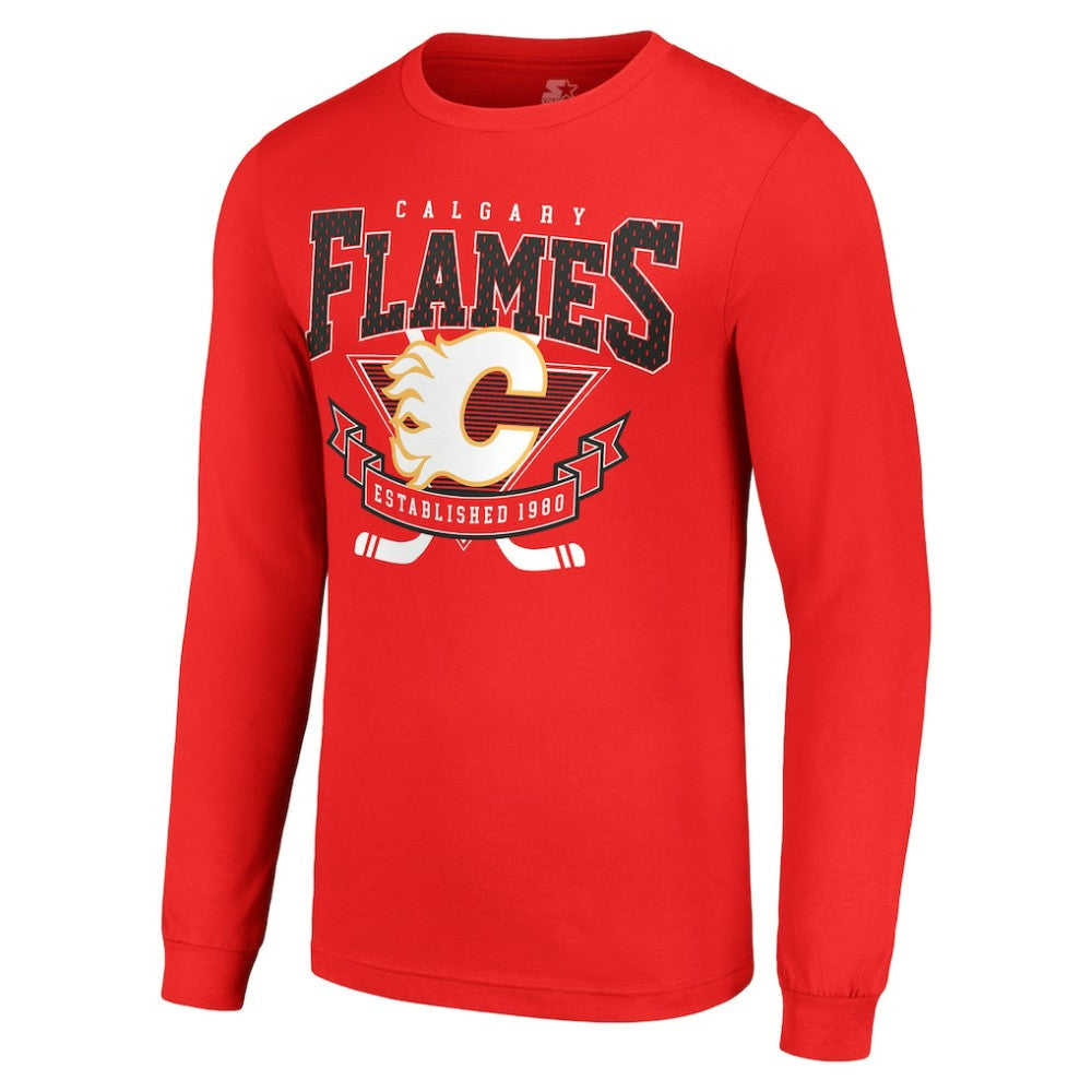 Calgary Flames - Starter Team Logo Graphic Long Sleeve T-Shirt Red