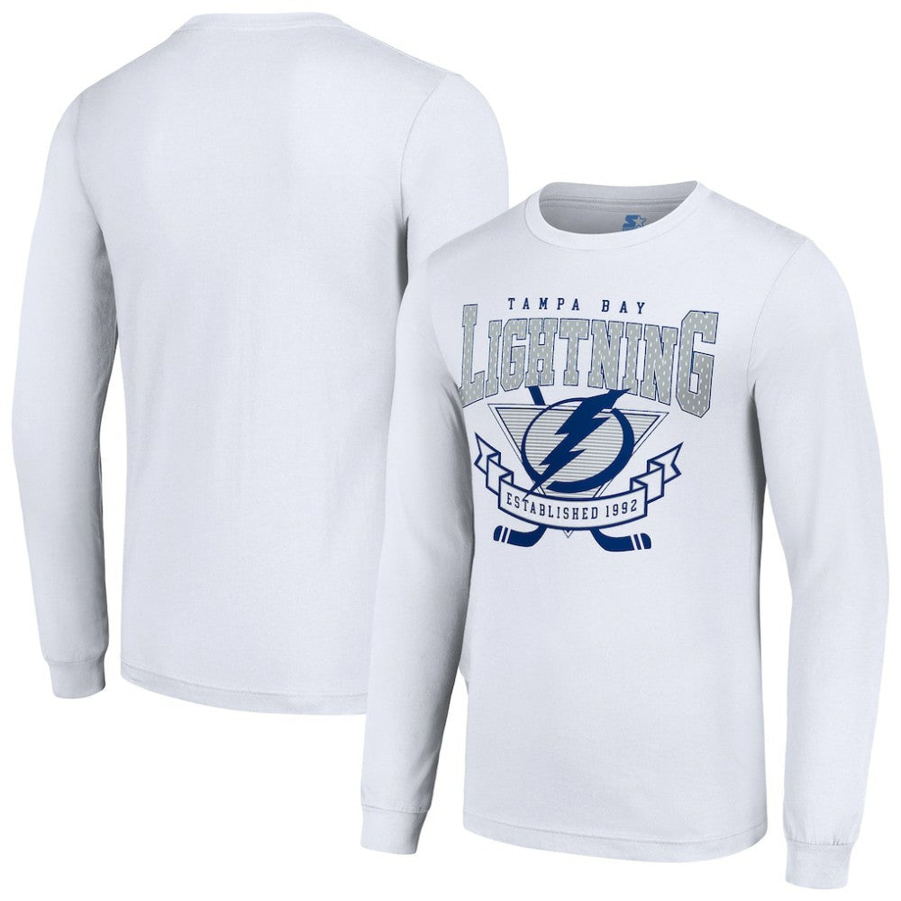 Tampa Bay Lightning - Starter Team Logo Graphic Long Sleeve T-Shirt White
