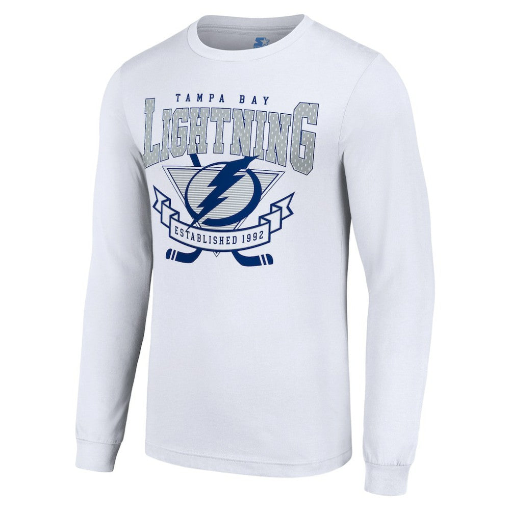 Tampa Bay Lightning - Starter Team Logo Graphic Long Sleeve T-Shirt White