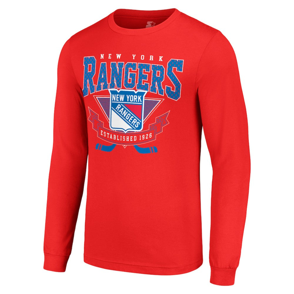 New York Rangers Starter Team Logo Graphic Long Sleeve T-Shirt Red