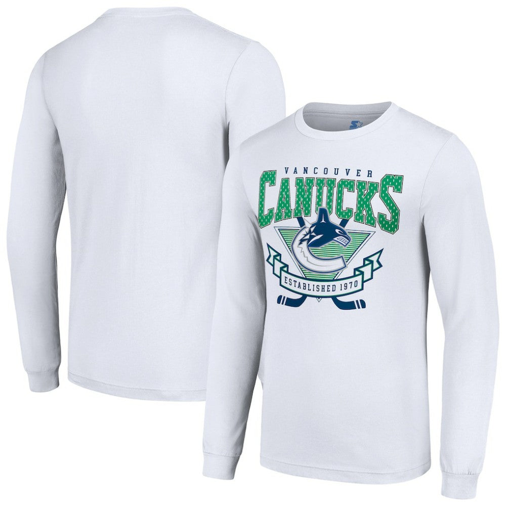 Vancouver Canucks - Starter Team Logo Graphic Long Sleeve T-Shirt White