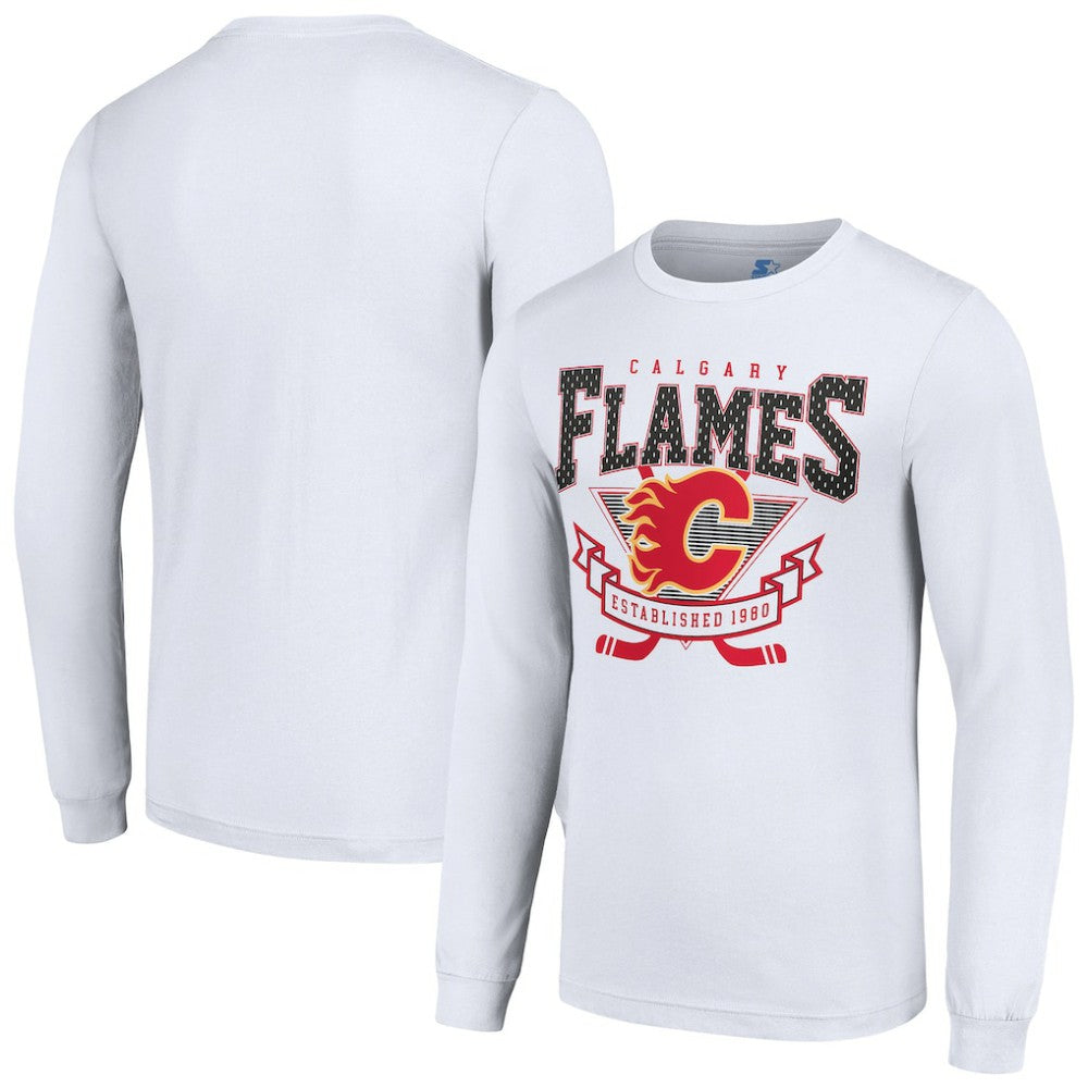 Calgary Flames - Starter Team Logo Graphic Long Sleeve T-Shirt White