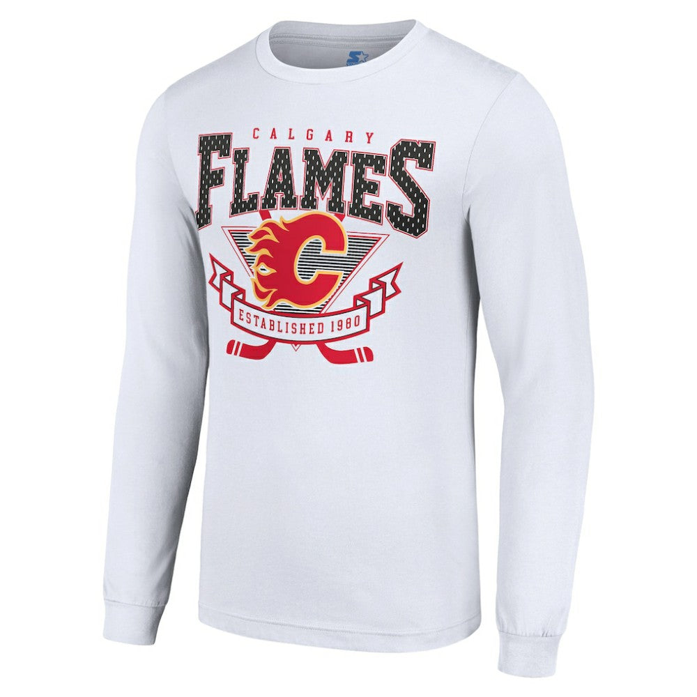 Calgary Flames - Starter Team Logo Graphic Long Sleeve T-Shirt White