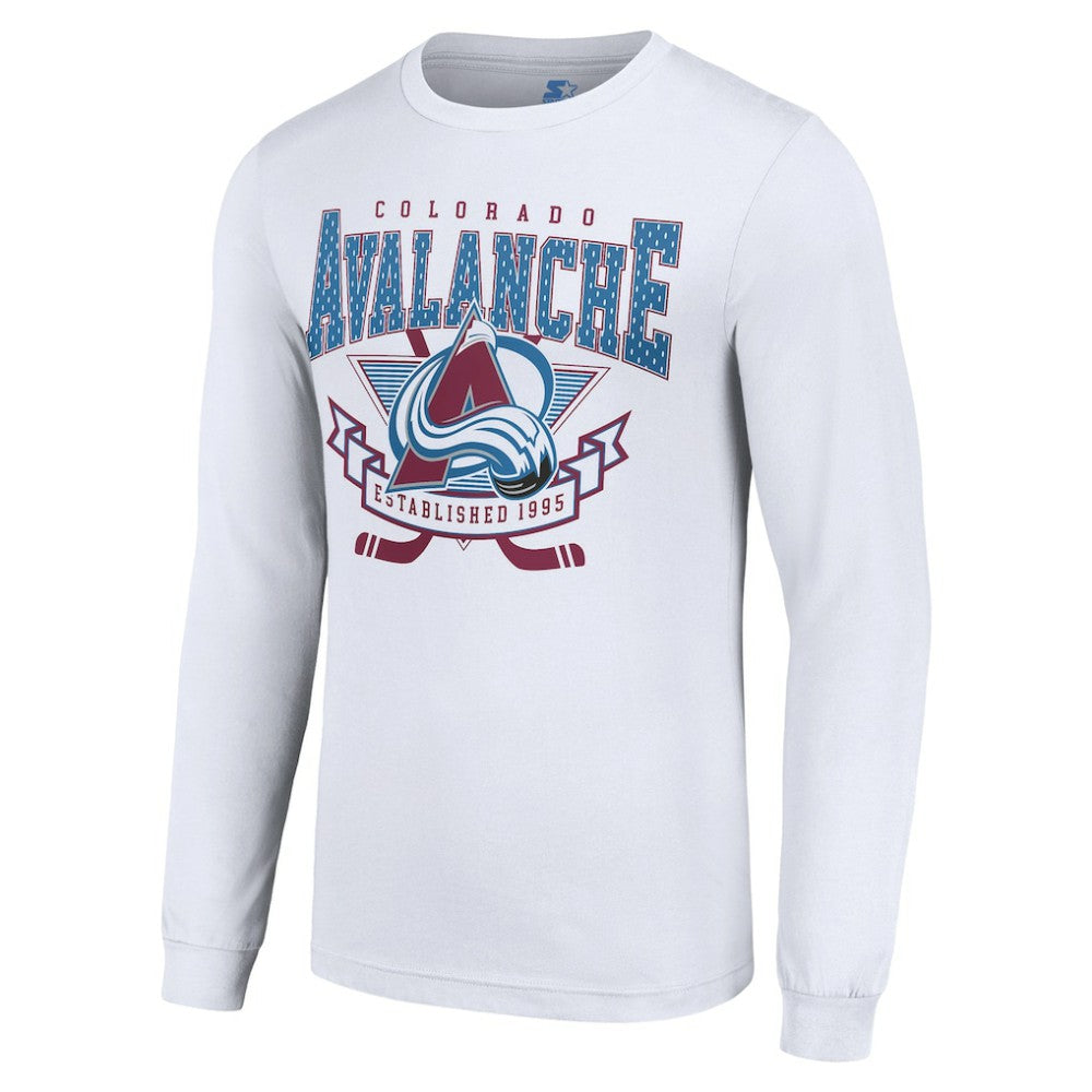 Colorado Avalanche - Starter Team Logo Graphic Long Sleeve T-Shirt White