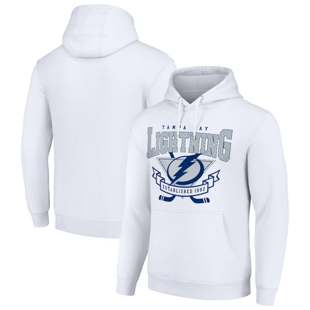 Tampa Bay Lightning - Starter Team Logo Graphic Fleece Tri-Blend Pullover Hoodie White
