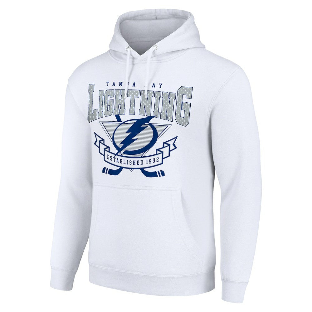 Tampa Bay Lightning - Starter Team Logo Graphic Fleece Tri-Blend Pullover Hoodie White