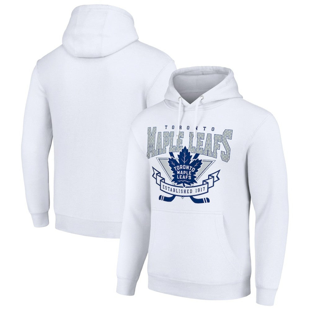 Toronto Maple Leafs - Starter Team Logo Graphic Fleece Tri-Blend Pullover Hoodie White