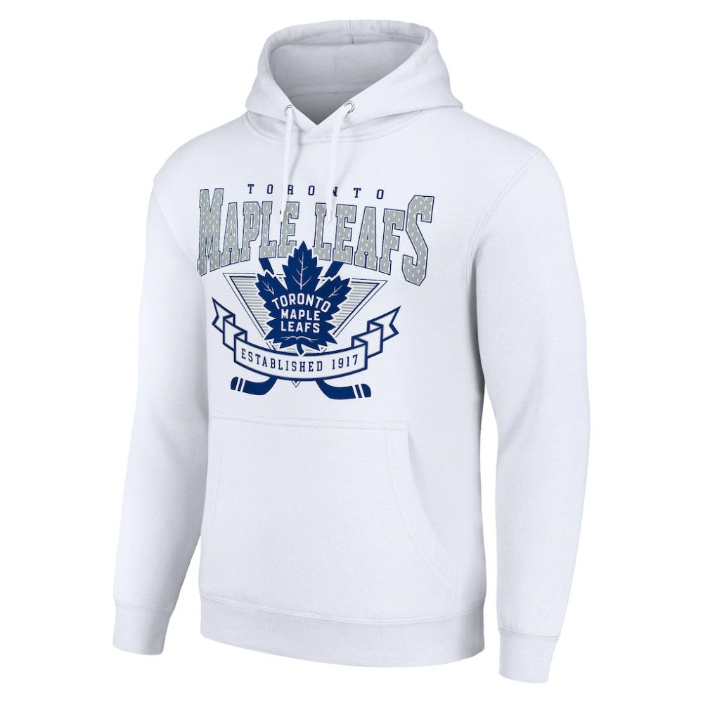 Toronto Maple Leafs - Starter Team Logo Graphic Fleece Tri-Blend Pullover Hoodie White
