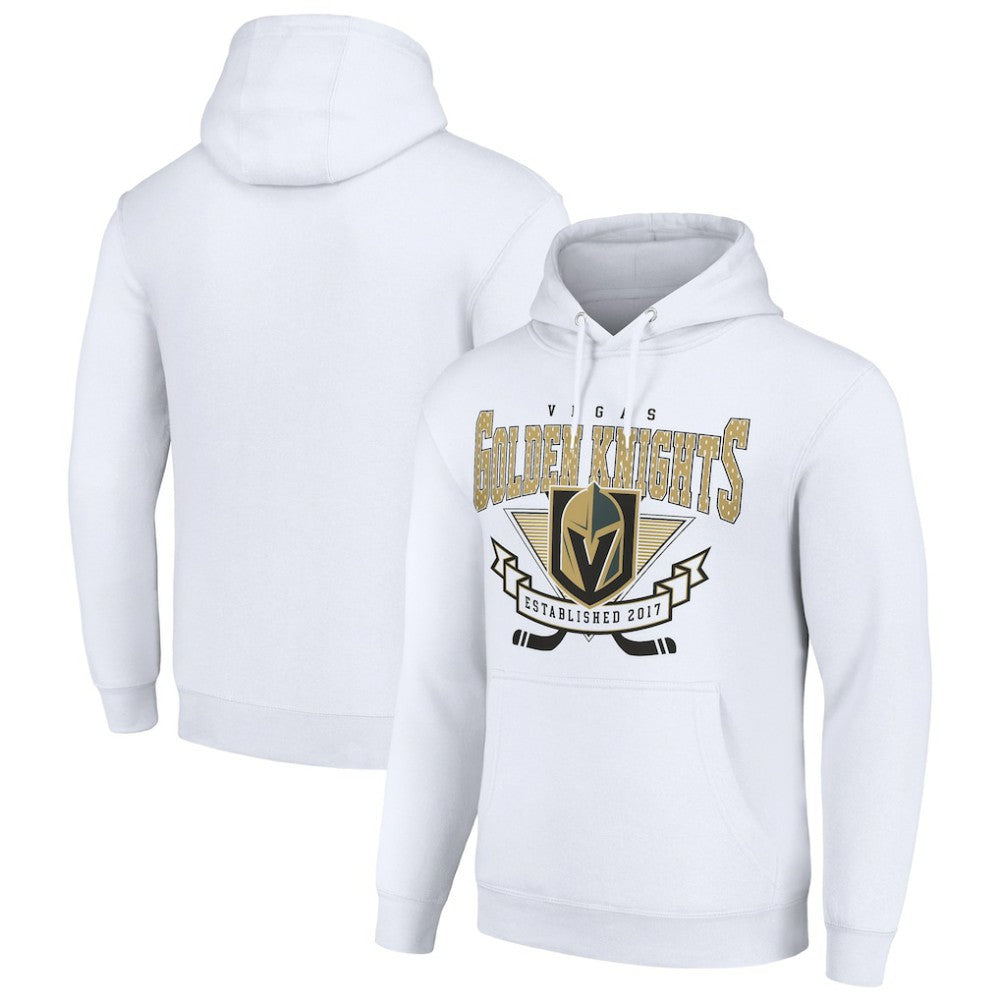 Vegas Golden Knights Starter Team Logo Graphic Fleece Tri-Blend Pullover Hoodie White