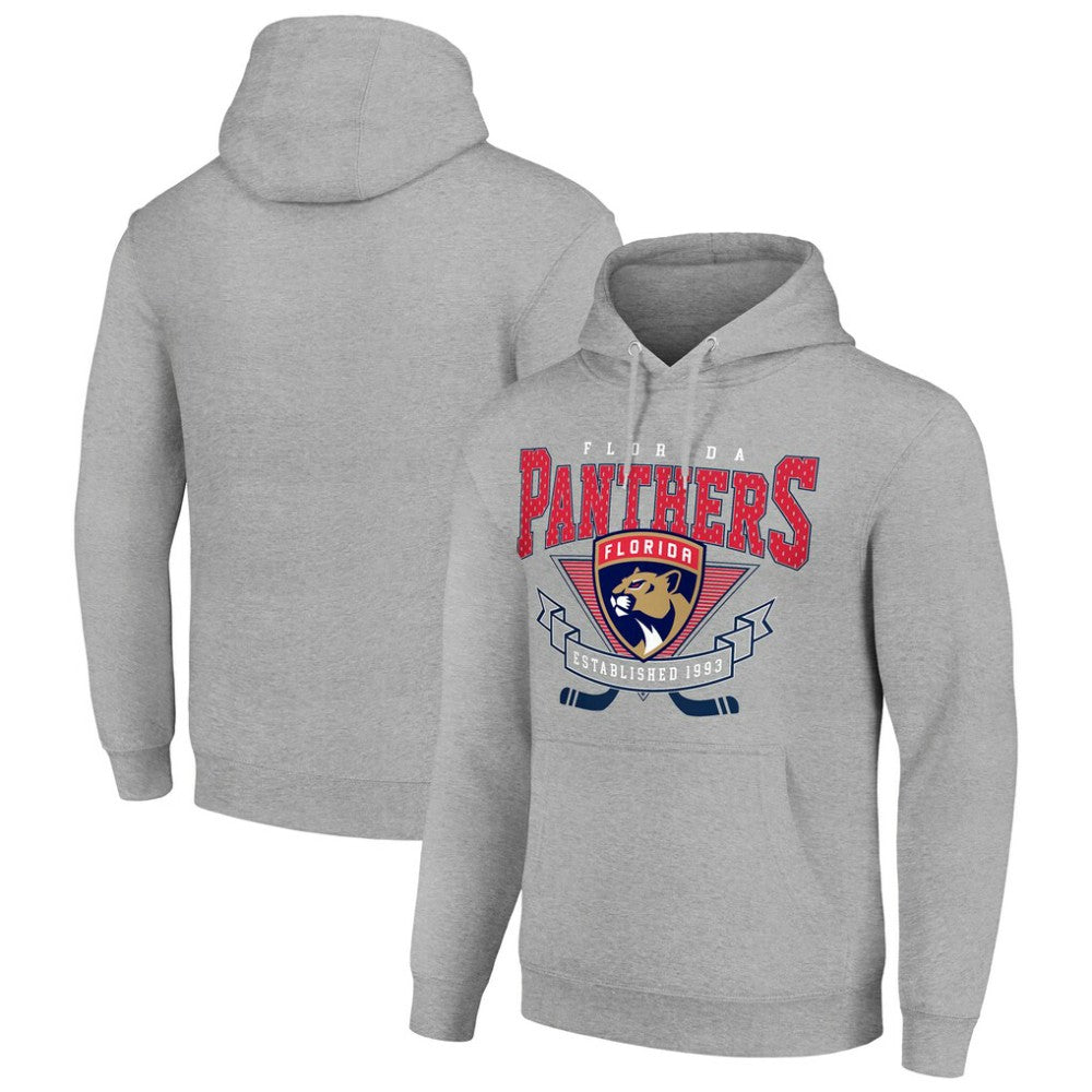 Florida Panthers - Starter Team Logo Graphic Fleece Tri-Blend Pullover Hoodie Heather Gray