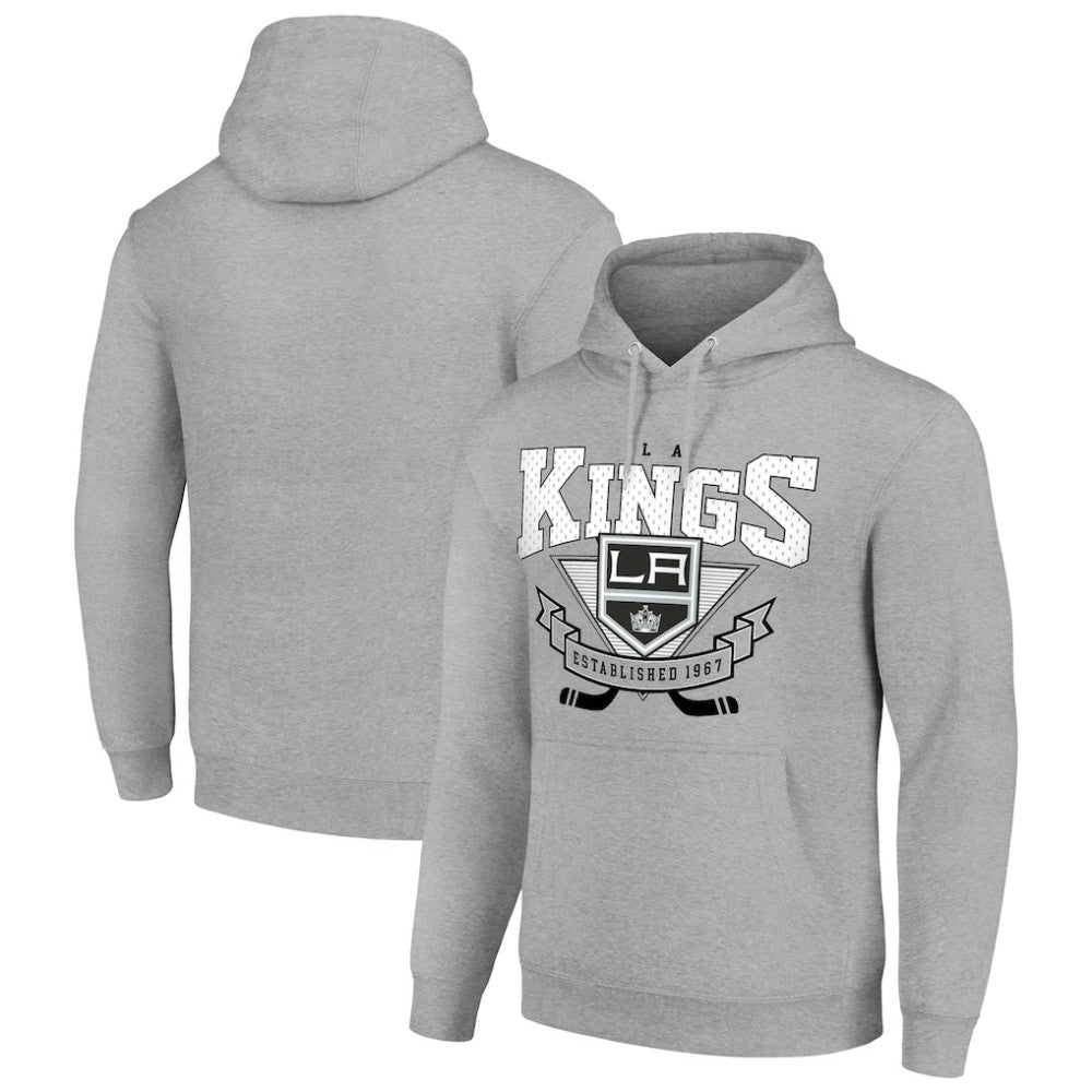 Los Angeles Kings - Starter Team Logo Graphic Fleece Tri-Blend Pullover Hoodie Heather Gray