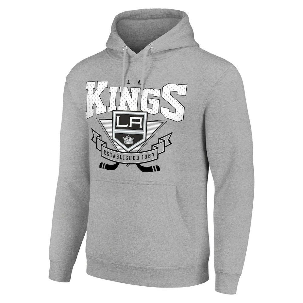 Los Angeles Kings - Starter Team Logo Graphic Fleece Tri-Blend Pullover Hoodie Heather Gray