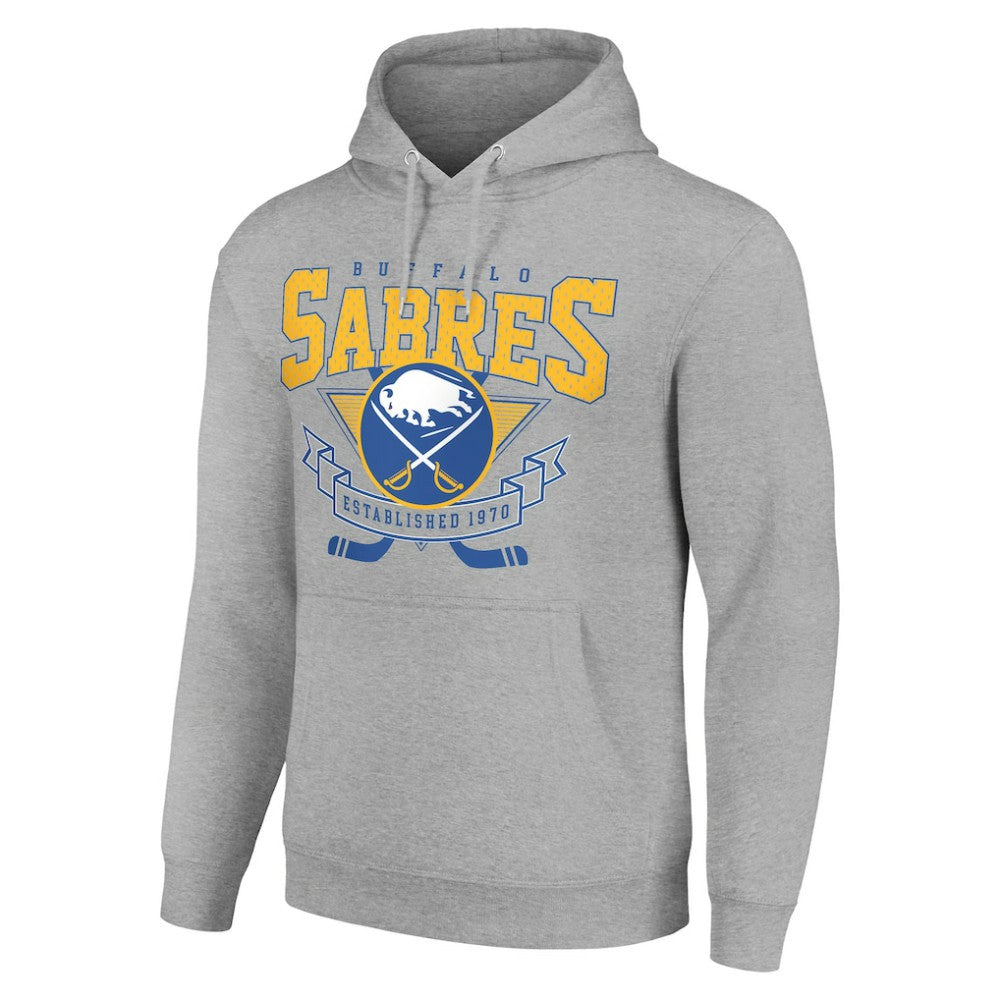 Buffalo Sabres - Starter Team Logo Graphic Fleece Tri-Blend Pullover Hoodie Heather Gray