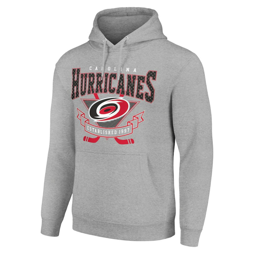 Carolina Hurricanes - Starter Team Logo Graphic Fleece Tri-Blend Pullover Hoodie Heather Gray