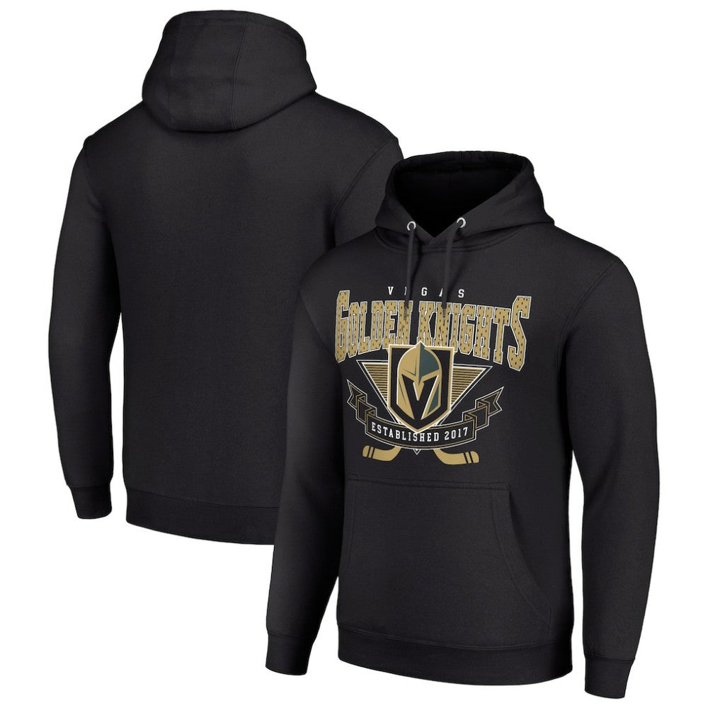 Vegas Golden Knights Starter Team Logo Graphic Fleece Tri-Blend Pullover Hoodie Black