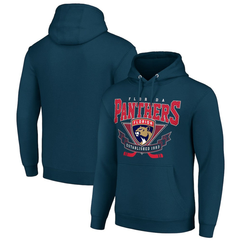 Florida Panthers - Starter Team Logo Graphic Fleece Tri-Blend Pullover Hoodie Navy