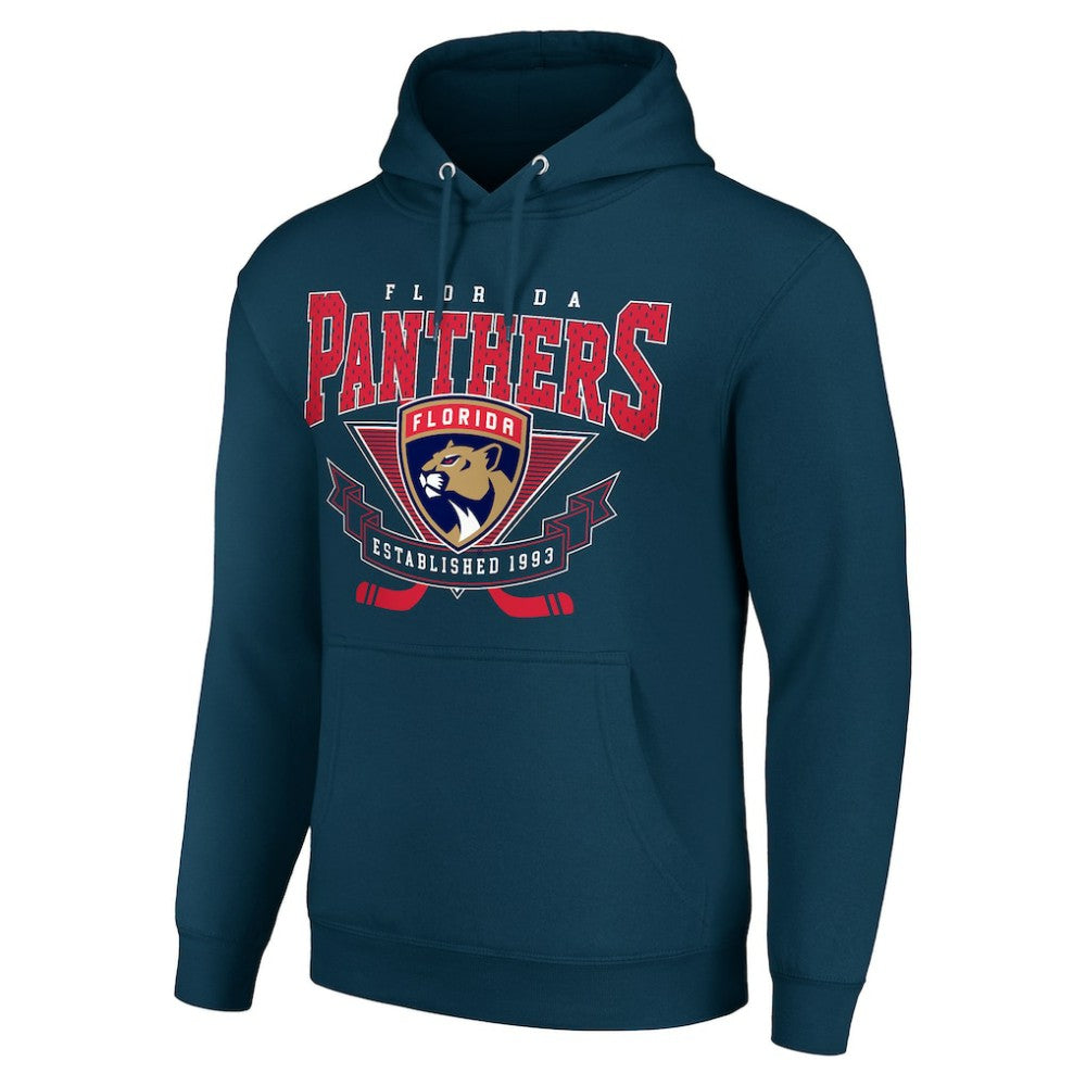 Florida Panthers - Starter Team Logo Graphic Fleece Tri-Blend Pullover Hoodie Navy