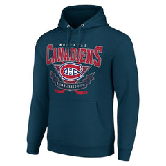 Montreal Canadiens - Starter Team Logo Graphic Fleece Tri-Blend Pullover Hoodie Navy