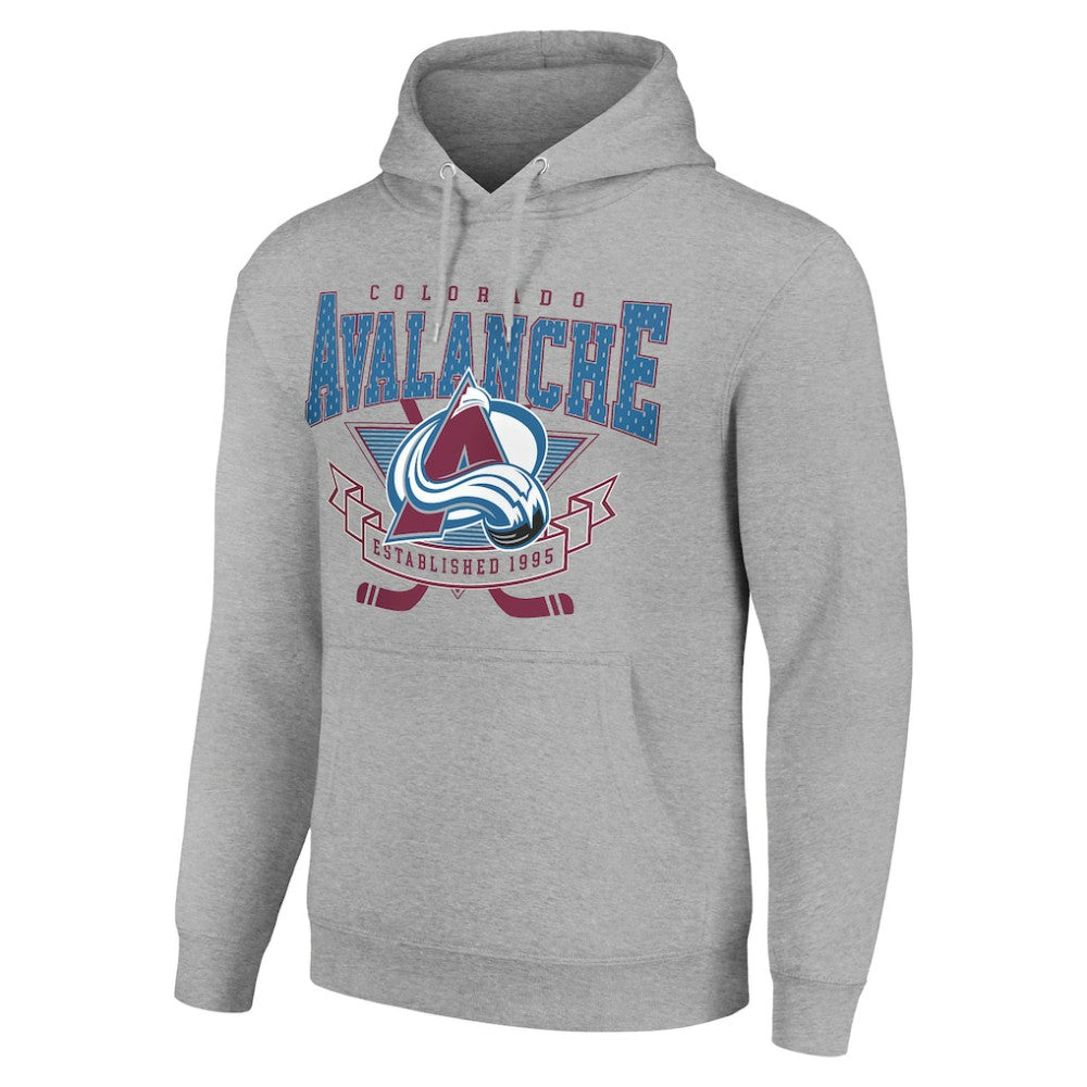 Colorado Avalanche - Starter Team Logo Graphic Fleece Tri-Blend Pullover Hoodie Heather Gray