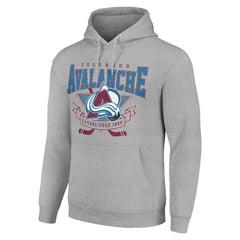 Colorado Avalanche - Starter Team Logo Graphic Fleece Tri-Blend Pullover Hoodie Heather Gray
