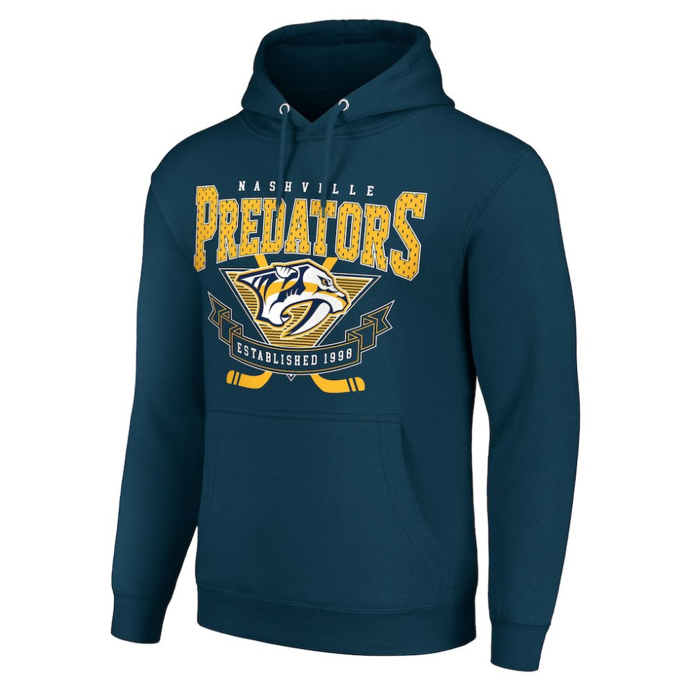 Nashville Predators - Starter Team Logo Graphic Fleece Tri-Blend Pullover Hoodie Navy