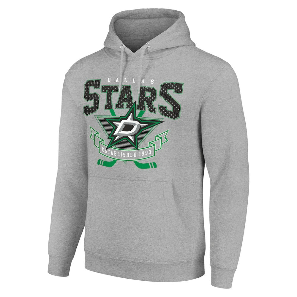 Dallas Stars - Starter Team Logo Graphic Fleece Tri-Blend Pullover Hoodie Heather Gray