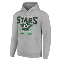 Dallas Stars - Starter Team Logo Graphic Fleece Tri-Blend Pullover Hoodie Heather Gray