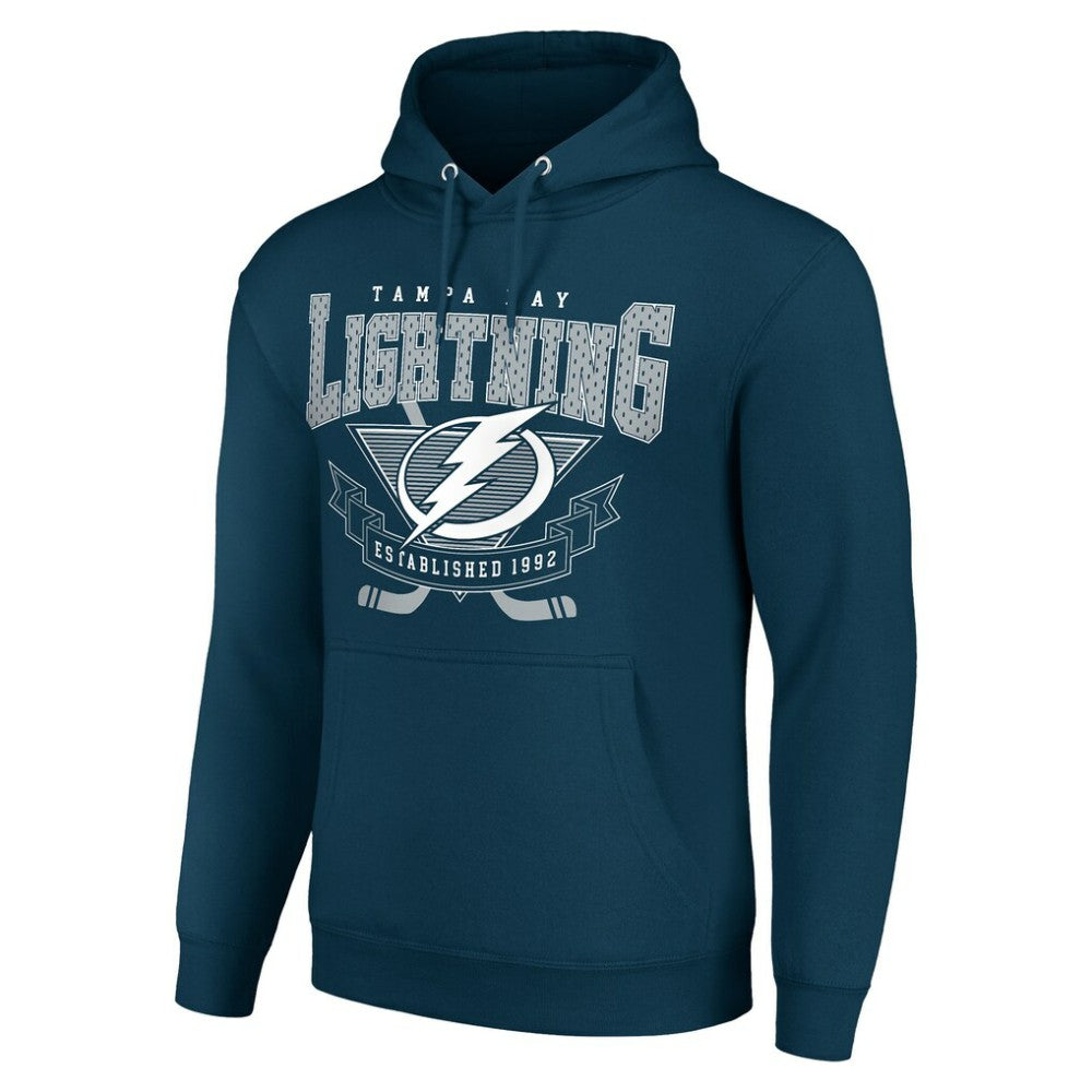 Tampa Bay Lightning - Starter Team Logo Graphic Fleece Tri-Blend Pullover Hoodie Navy
