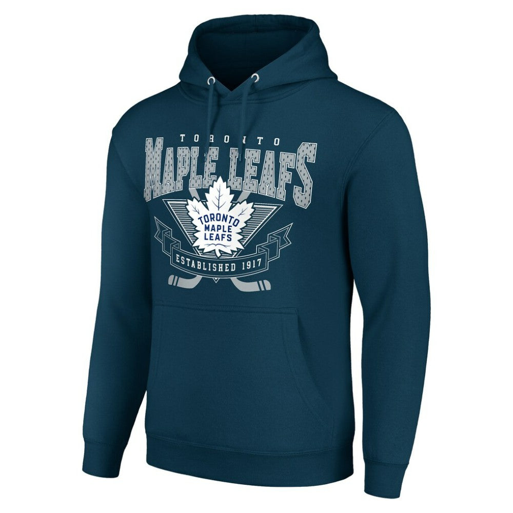 Toronto Maple Leafs - Starter Team Logo Graphic Fleece Tri-Blend Pullover Hoodie Navy