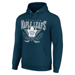 Toronto Maple Leafs - Starter Team Logo Graphic Fleece Tri-Blend Pullover Hoodie Navy