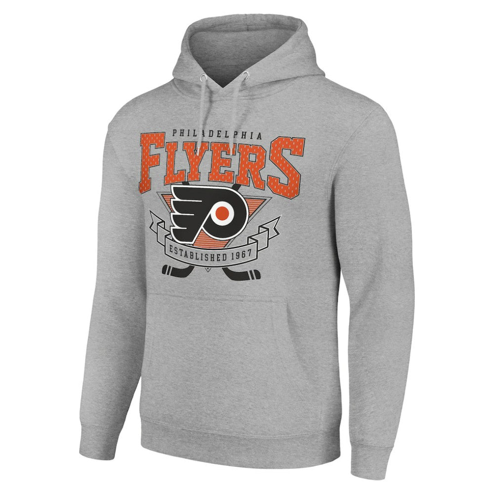 Philadelphia Flyers - Starter Team Logo Graphic Fleece Tri-Blend Pullover Hoodie Heather Gray