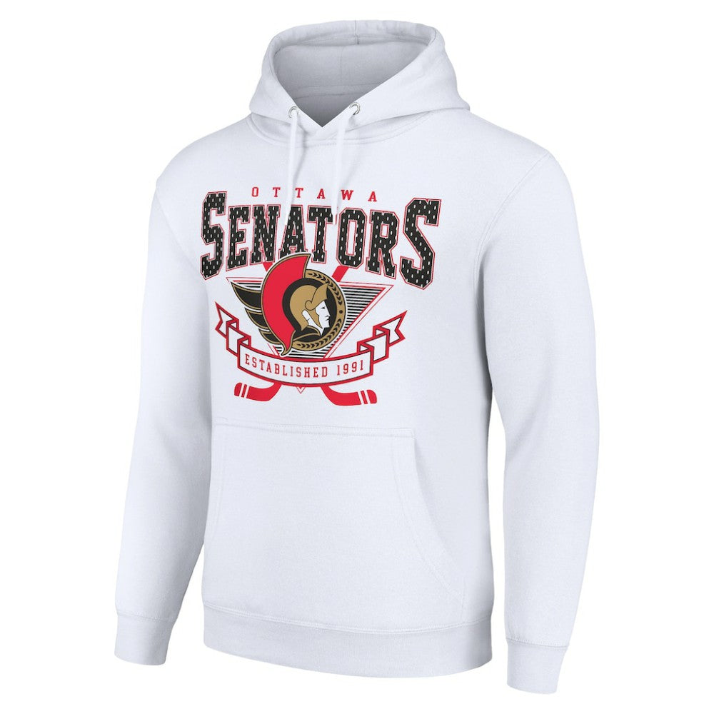 Ottawa Senators - Starter Team Logo Graphic Fleece Tri-Blend Pullover Hoodie White