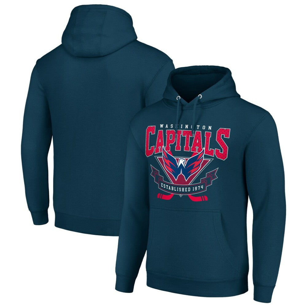 Washington Capitals Starter Team Logo Graphic Fleece Tri-Blend Pullover Hoodie Navy