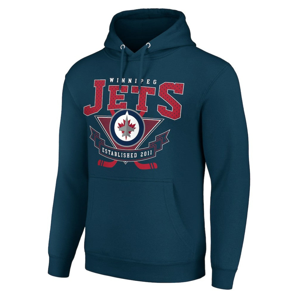 Winnipeg Jets - Starter Team Logo Graphic Fleece Tri-Blend Pullover Hoodie Navy