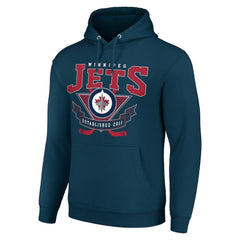Winnipeg Jets - Starter Team Logo Graphic Fleece Tri-Blend Pullover Hoodie Navy