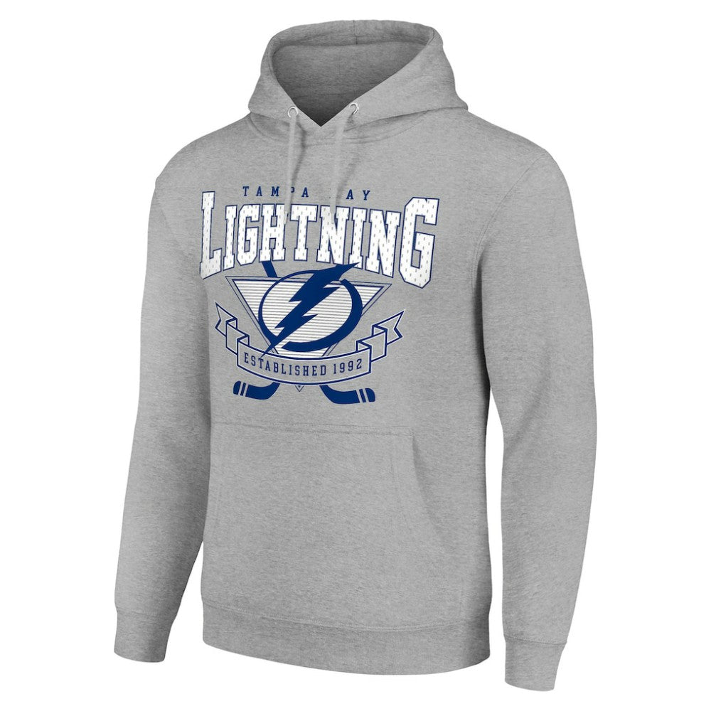 Tampa Bay Lightning - Starter Team Logo Graphic Fleece Tri-Blend Pullover Hoodie Heather Gray