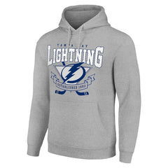 Tampa Bay Lightning - Starter Team Logo Graphic Fleece Tri-Blend Pullover Hoodie Heather Gray