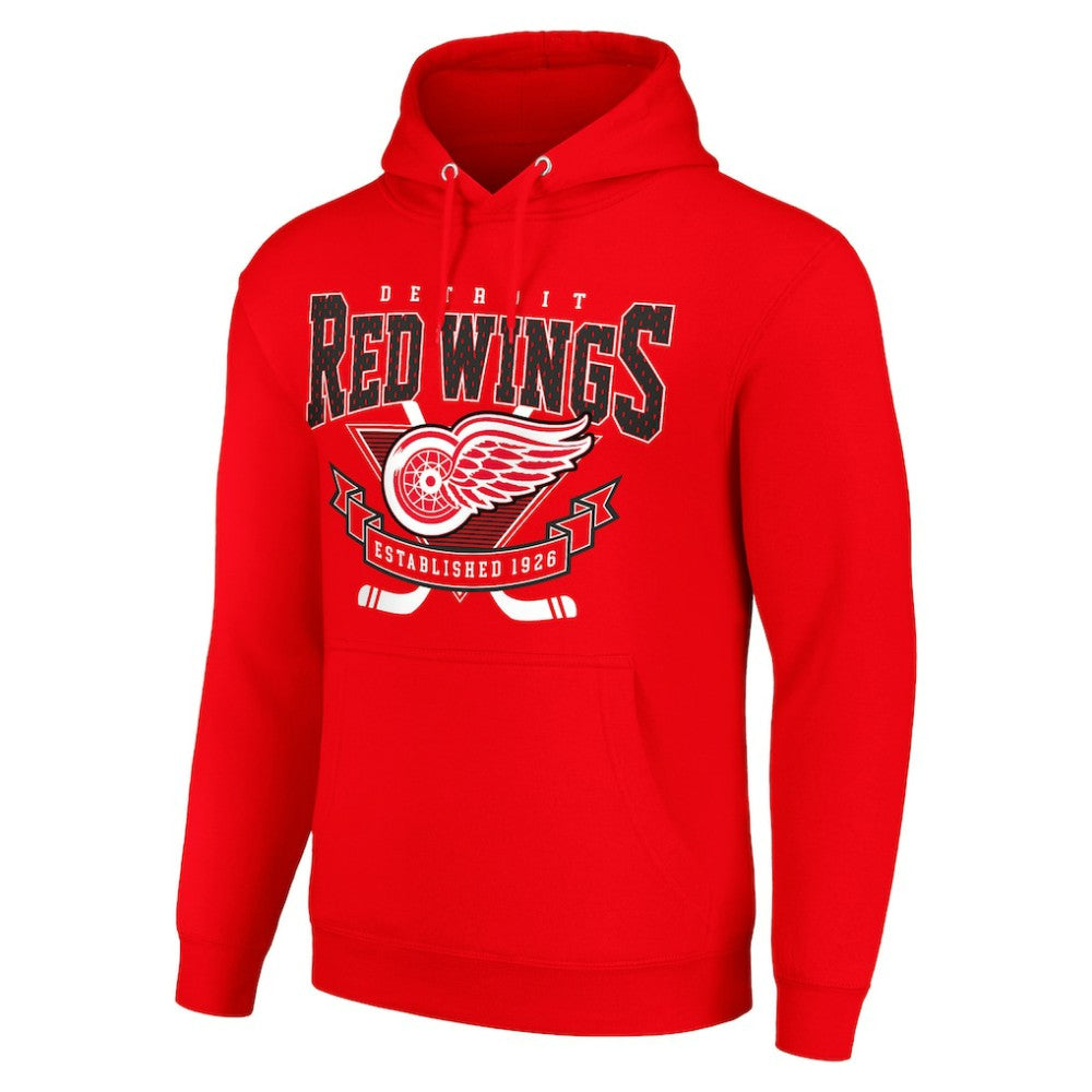 Detroit Red Wings - Starter Team Logo Graphic Fleece Tri-Blend Pullover Hoodie Red