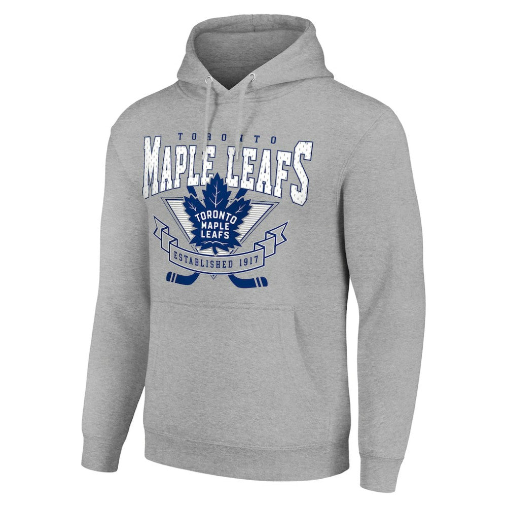 Toronto Maple Leafs - Starter Team Logo Graphic Fleece Tri-Blend Pullover Hoodie Heather Gray