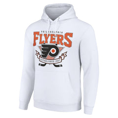 Philadelphia Flyers - Starter Team Logo Graphic Fleece Tri-Blend Pullover Hoodie White