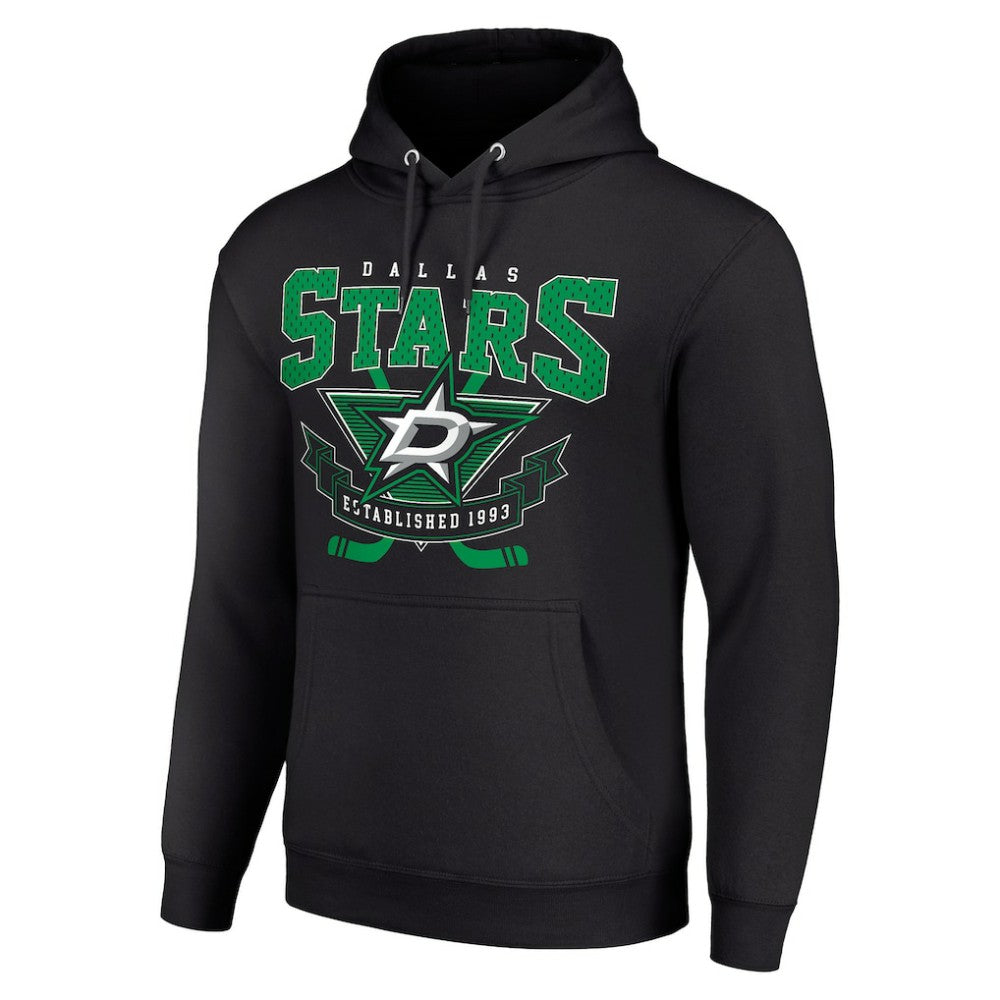Dallas Stars - Starter Team Logo Graphic Fleece Tri-Blend Pullover Hoodie Black