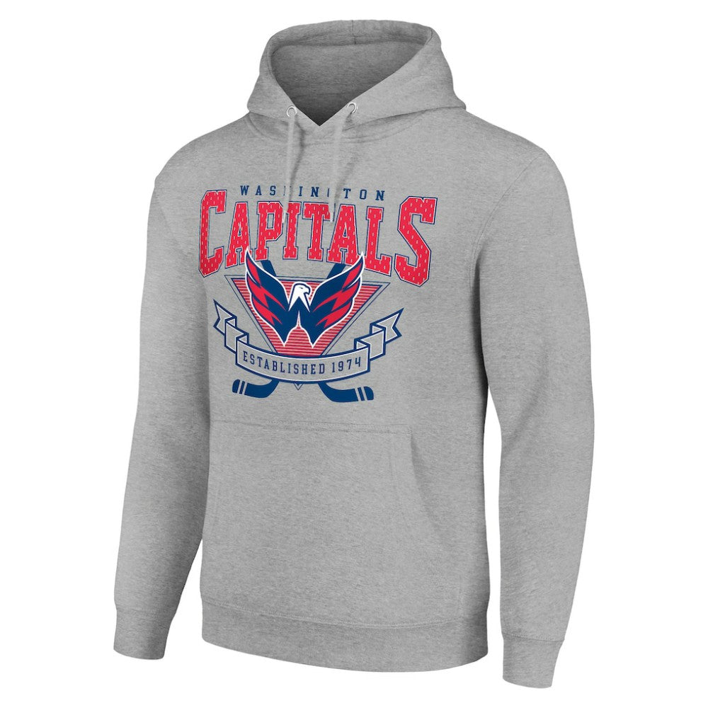 Washington Capitals Starter Team Logo Graphic Fleece Tri-Blend Pullover Hoodie Heather Gray