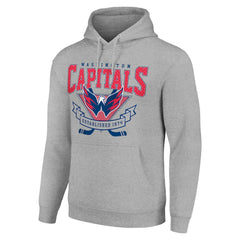 Washington Capitals Starter Team Logo Graphic Fleece Tri-Blend Pullover Hoodie Heather Gray