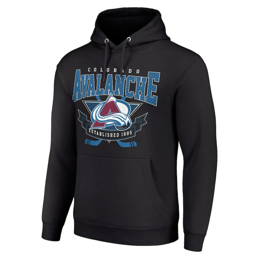 Colorado Avalanche - Starter Team Logo Graphic Fleece Tri-Blend Pullover Hoodie Black