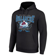 Colorado Avalanche - Starter Team Logo Graphic Fleece Tri-Blend Pullover Hoodie Black