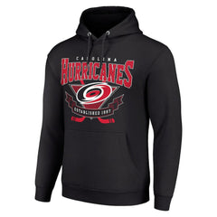 Carolina Hurricanes - Starter Team Logo Graphic Fleece Tri-Blend Pullover Hoodie Black